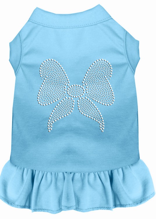 Rhinestone Bow Dress Baby Blue XXL